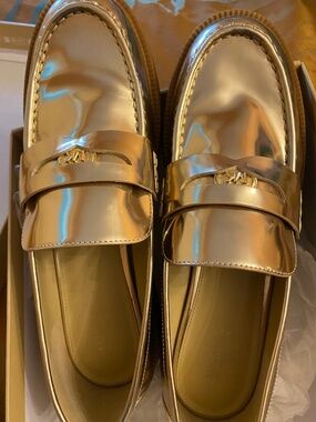 Michael kors Eden metallic gold leather  loafer
